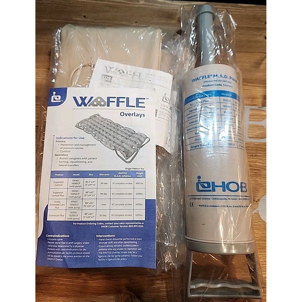 NEW Waffle Econo Extended Care Plus Mattress Overlay with‎ Pump 76"x34"x3"
